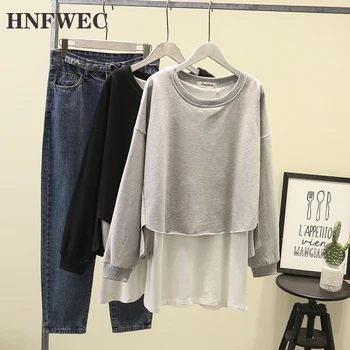 

Hoody Women's Sweatshirts 2020 Spring New Korean Style Ladies Sweatshirts Solid Color Fashion Cotton Tops Female V627