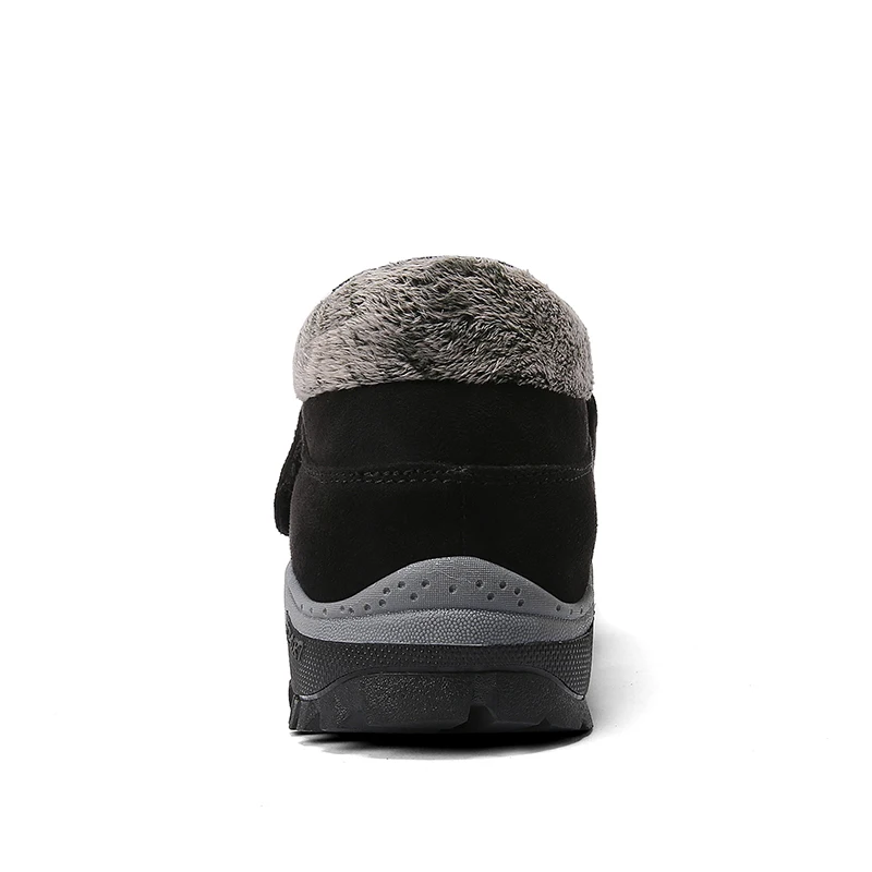 Мужские замшевые ботинки JUNJARM черные очень теплые на меху до щиколотки в русском