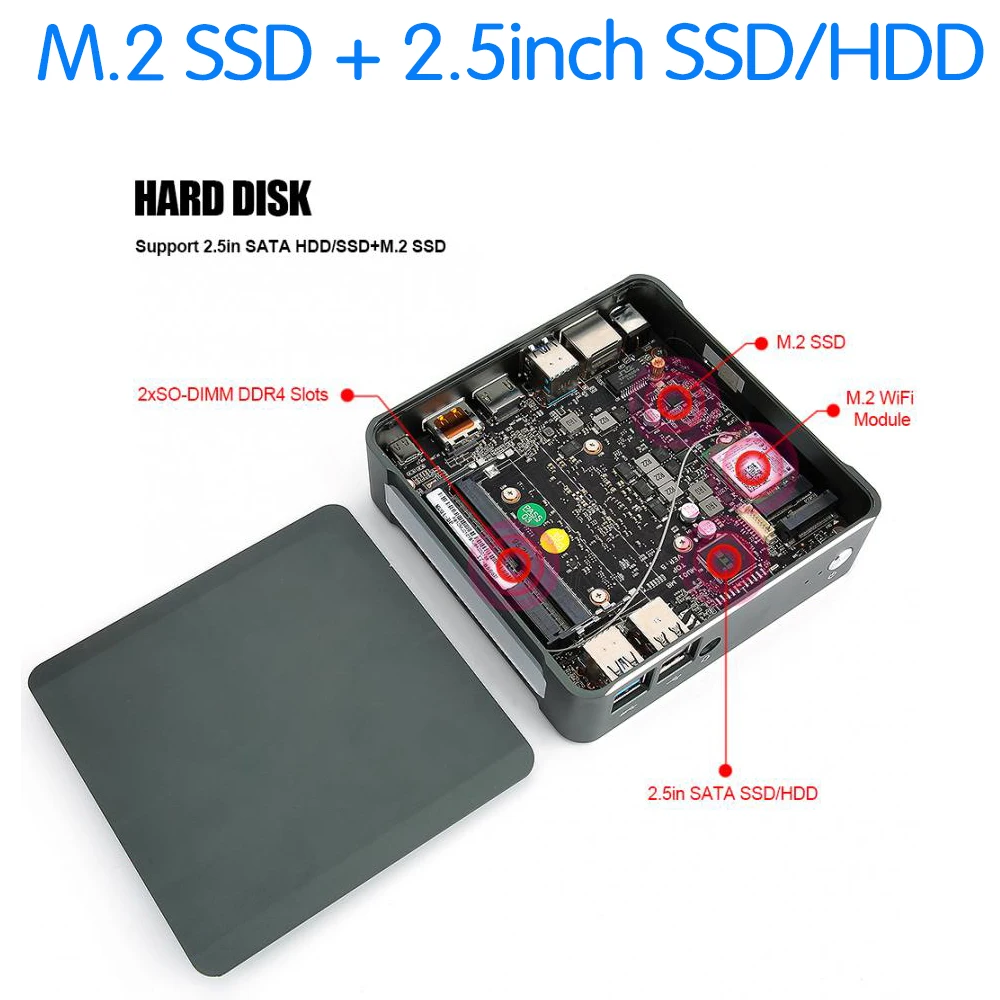 NUC Mini PC Windows 10 Intel 8th i3 i5 i7 M.2 SSD Desktop Tasche Computer HDMI DP dual display HTPC