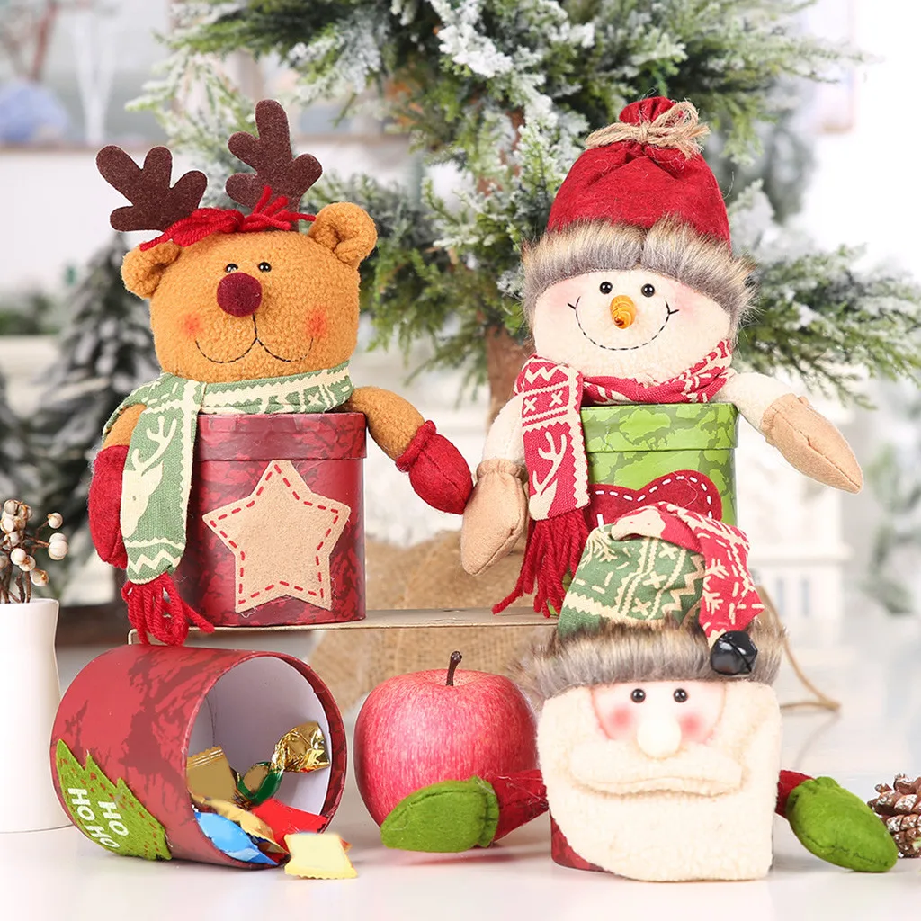 

Christmas Candy Box Christmas Gift Santa Claus Snowman Elk Apple Box Christmas Decorations For Home 2020