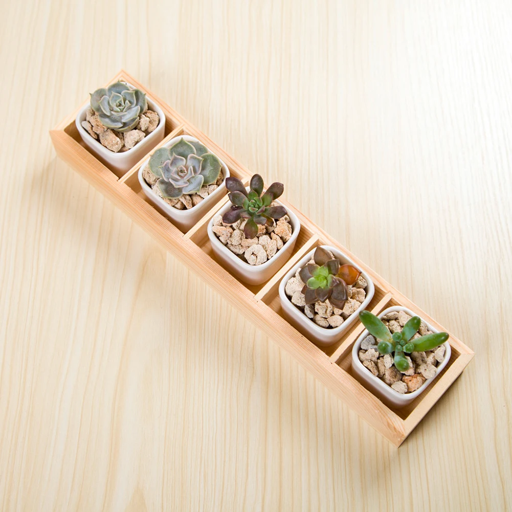 Flower Pot Wooden Tray Multi Grid Wooden Flower Pot Bonsai Planter Box Desktop Storage Holder Organizer flower pot,plant stand,plant pot