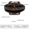 JOYIR Genuine Leather Men's Briefcases 15.6" Laptop Bag Office Bags for Men Document Business Shoulder Messenger Bag  Handbag 5