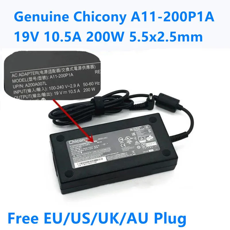 Оригинальный адаптер переменного тока Chicony 200 Вт 19 в а для CLEVO P650RG P670RG SAGER NP8152