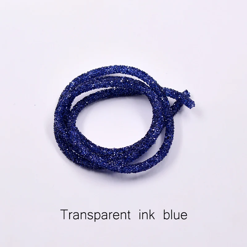 JUNAO 1 метр красочные стразы шнурок-цепочка трубки украшения из кристаллов смолы страз аппликация для платья Ювелирные изделия ремесла - Цвет: Ink Blue