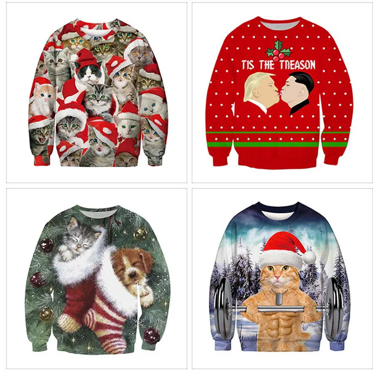 2019 Нейтральный мужской женский Уродливый Рождественский свитер праздничный