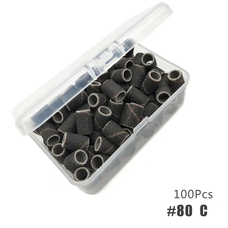 17BBN-80 HYTOOS 100 шт./кор. шлифовка бандажей без оправки электрические аксессуары для сверления ногтей уход, полировка для удаления гель-лака инструменты - Цвет: 17BBN-80