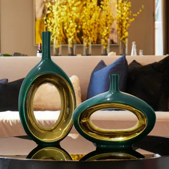 

Modern minimalist vase decoration Nordic light luxury ceramic flower vase living room wine cabinet home decoration WJ022213