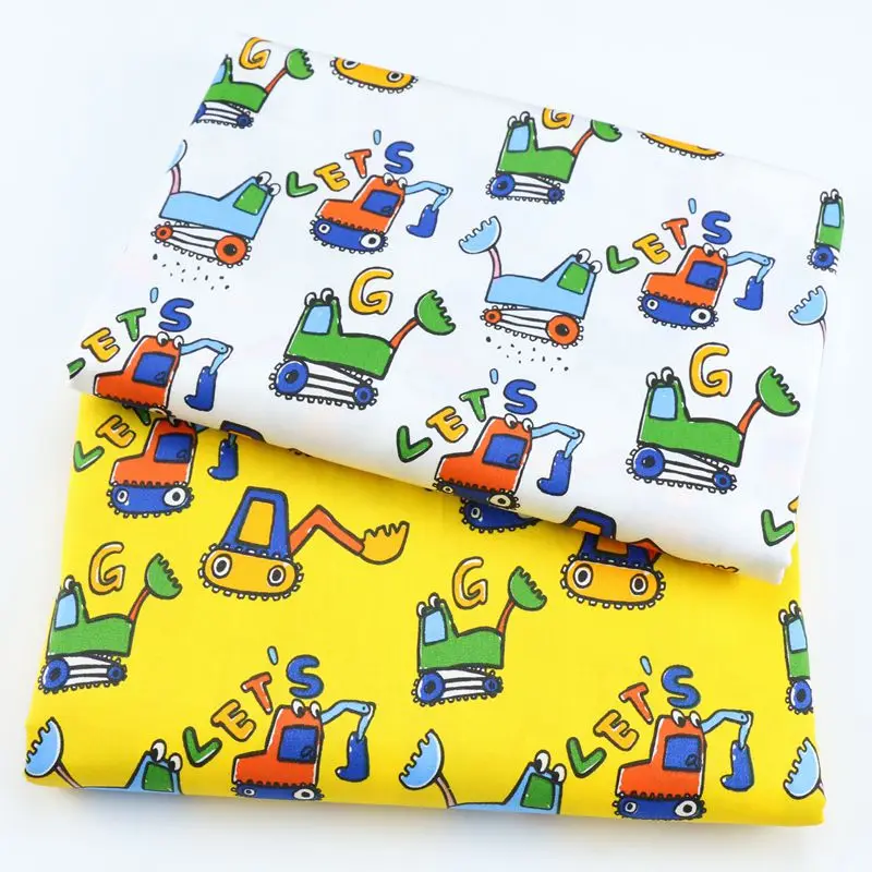 Экскаватор печатных 100% хлопок саржевая ткань для маленьких мальчиков детей