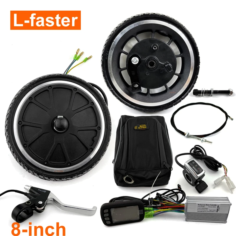 24V 250W Electric Kickscooter Conversion Kit With LCD Screen Controller 8 Inch Brushless Motor