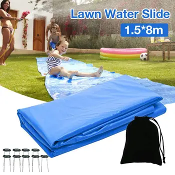 

2020 New Water Slide 8m Fun Lawn Water Slides Pools For Kids Summer PVC Games Center Backyard Play Outdoor Children Adult Toys
