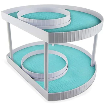 

Turntable Kitchen Spices 2 Tier Cabinet Organizer Seasoning Rack Adjustable Space Rack Adjustable Spice Rack Kitchen