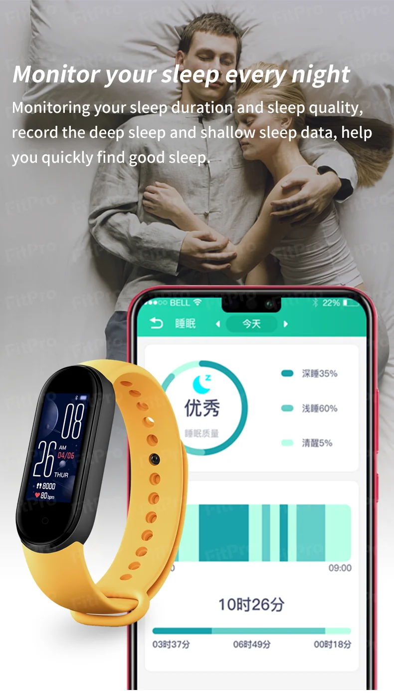 M5 Smart Band Men Women M5 Smart Watch Heart Rate Blood Pressure Sleep Monitor Pedometer Bluetooth Connection for IOS Android