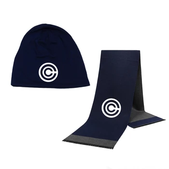 

Winter Beanie Hat CAPSULE CORP Men Hat Scarf Solid Color Warm Cotton Scarf Hat Set Male Female Sports Hat Scarf Set 2 Pcs