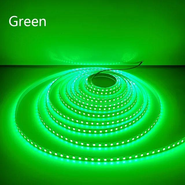 5M 600LEDs LED Strip 2835 DC12V 24V 120LEDs/m Home Lamp Strip Red Ice Blue Green Yellow Pink Flexible And Cuttable Soft Lamp Bar Green