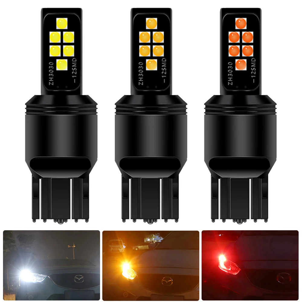 2x Canbus sans erreur T20 7443 W21/5W lumière LED ampoule pour Skoda superbe Octavia 2 FL 2011 2012 2013 blanc feux diurnes DRL