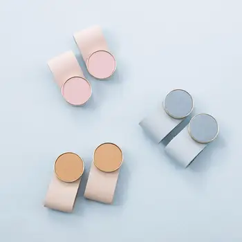 

Original design Nordic wind macarons brass handle natural stone layer cowhide children's cabinet door handle