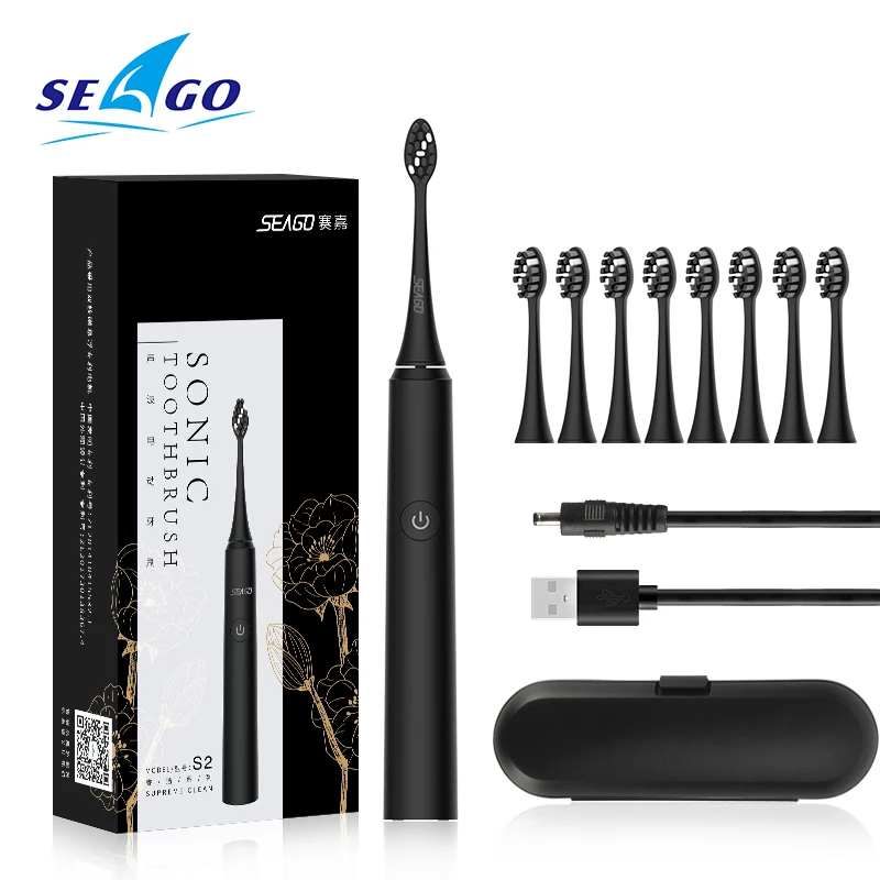 SEAGO Electric Toothbrush USB Fast Rechargeable Sonic Automatic Replacement Tooth Brush Adult Waterproof Whitenig Best Gift SEAGO Electric Toothbrush USB Fast Rechargeable Sonic Automatic Replacement Tooth Brush Adult Waterproof Whitenig Best Gift