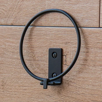 

3pcs Anti Rust Easy Install Holding Outdoor Tray Iron Ring Shape Home Flower Pot Rack Balcony Black Garden Wall Mounted