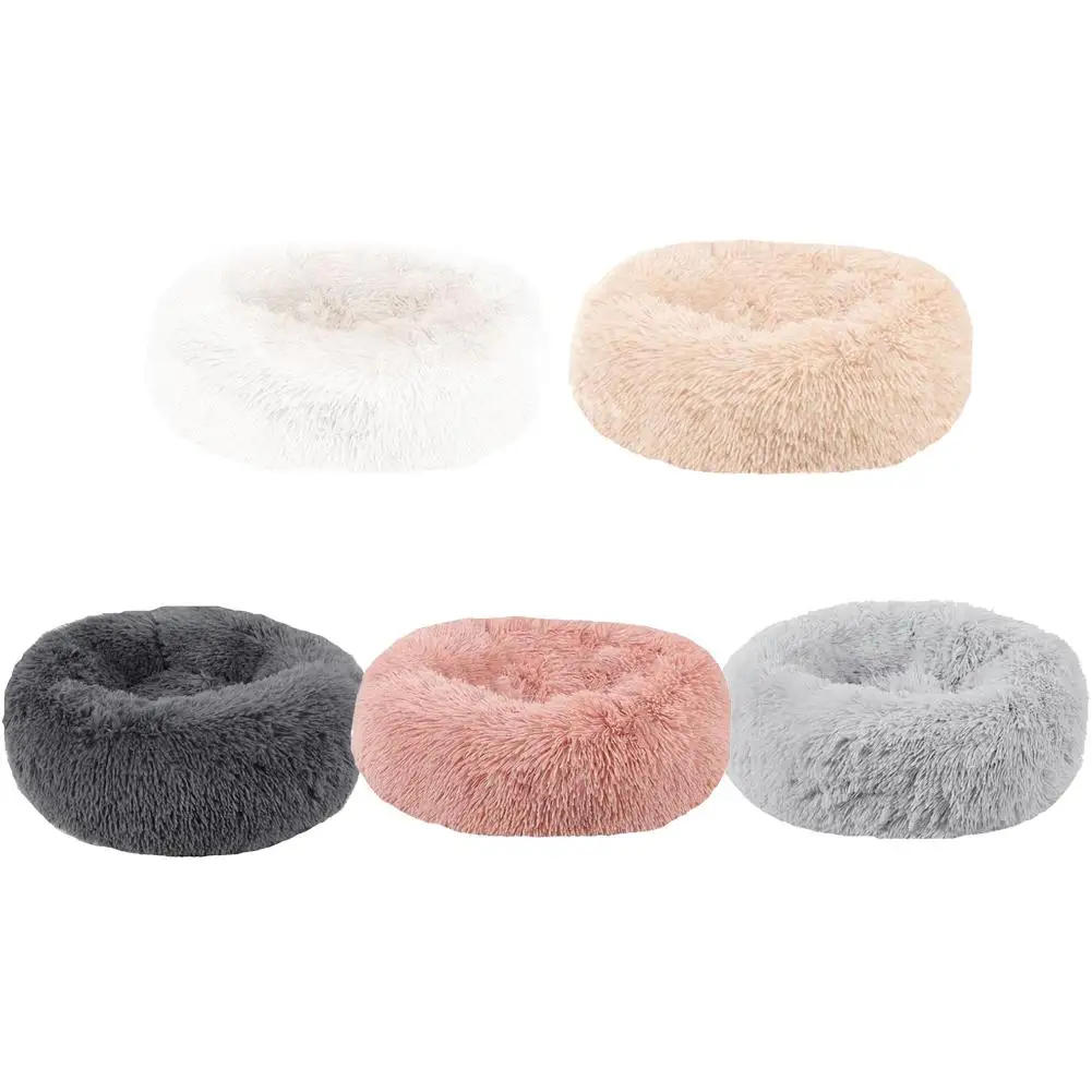 

New Pet Bed Soft Long Plush Cat Dog Nest Round Warm Fleece Cushion Winter Dog Kennel Puppy Mat For Small Medium Large Dogs Cat