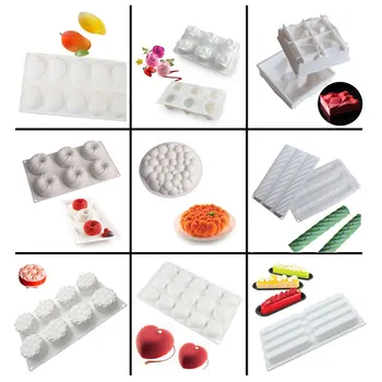 

27 styles silicone rubber cake mold easy to demold fondant DIY mousse chocolate cheese French dessert Bakeware cake tool