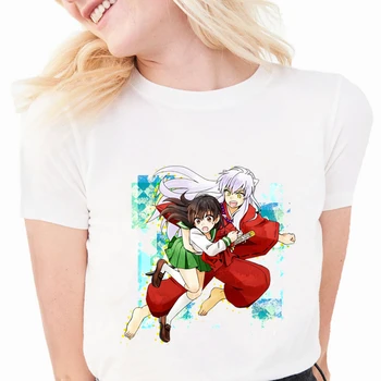 

Inuyasha Japanese Anime T Shirt Women Female Hip Hop Female Clothes Tshirt Harajuku Casual T-shirt