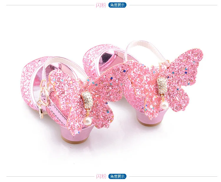 Chaussure enfant fille; босоножки для девочек; chaussures prinsessen schoenen; блестящие босоножки с бантом; модельные туфли на высоком каблуке