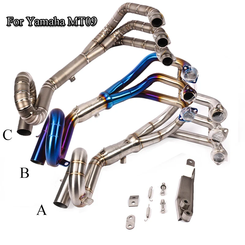 

For Yamaha FZ09 MT09 Motorcycle Exhaust System 51mm Connecting Pipe Slip On Exhaust Front Link Pipe Scooter Moto Escape Modofied