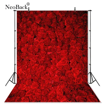 

NeoBack 5x7ft Vinyl Cloth New Born Baby Photography Backdrop Red Rose Wedding backdrops Printing Studio Photo backgrounds P1874