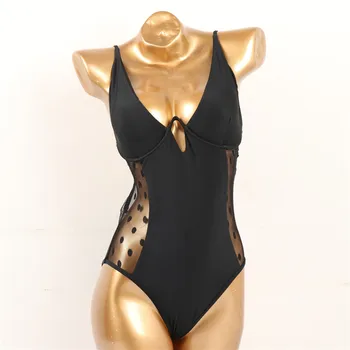 

Womens Sexy Black Sheer Mesh Jumpsuit Bodysuits Clubwear One Piece Lingerie