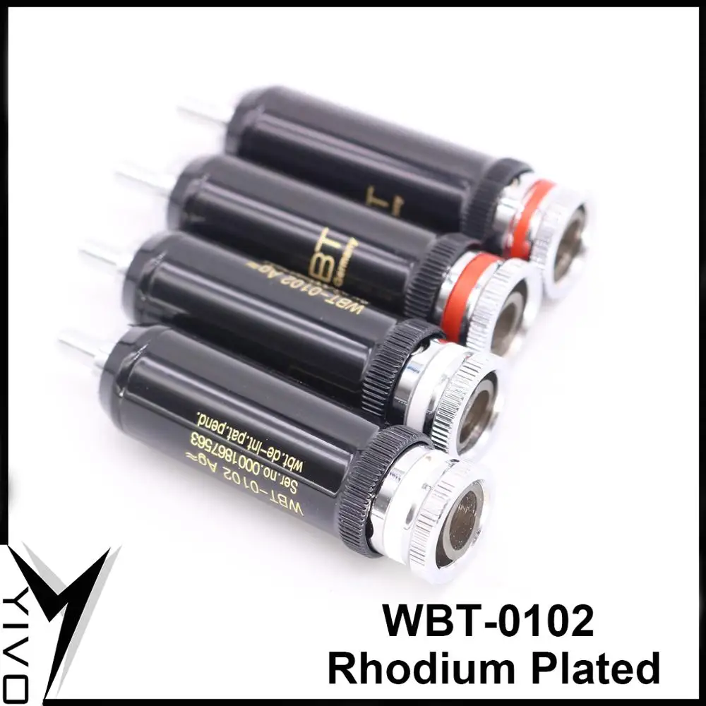 8pcs XSSH audio Jack Hi-end 0102 HIFI DIY Brass Plating Rhodium Platinum Audio Video Connectors TV Tuner RCA output Plug Plugs