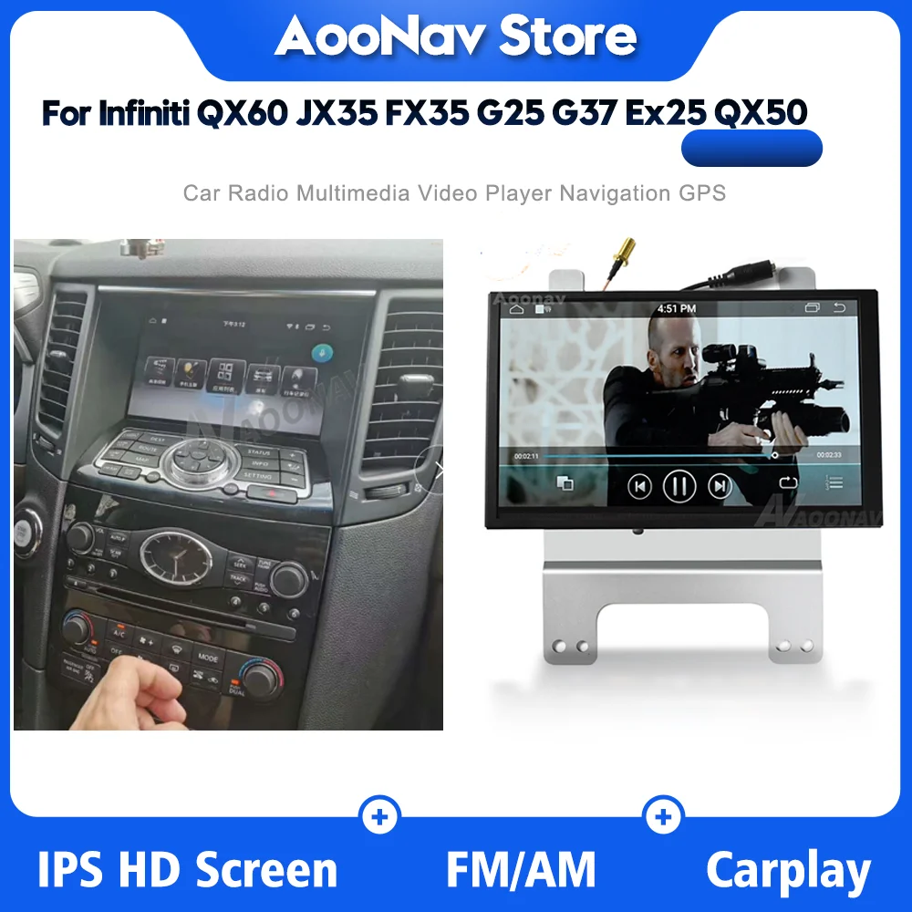 Автомагнитола на Android с сенсорным экраном для Infiniti QX60 JX35 FX35 G25 G37 Ex25 QX50 GPS Navi Pioneer