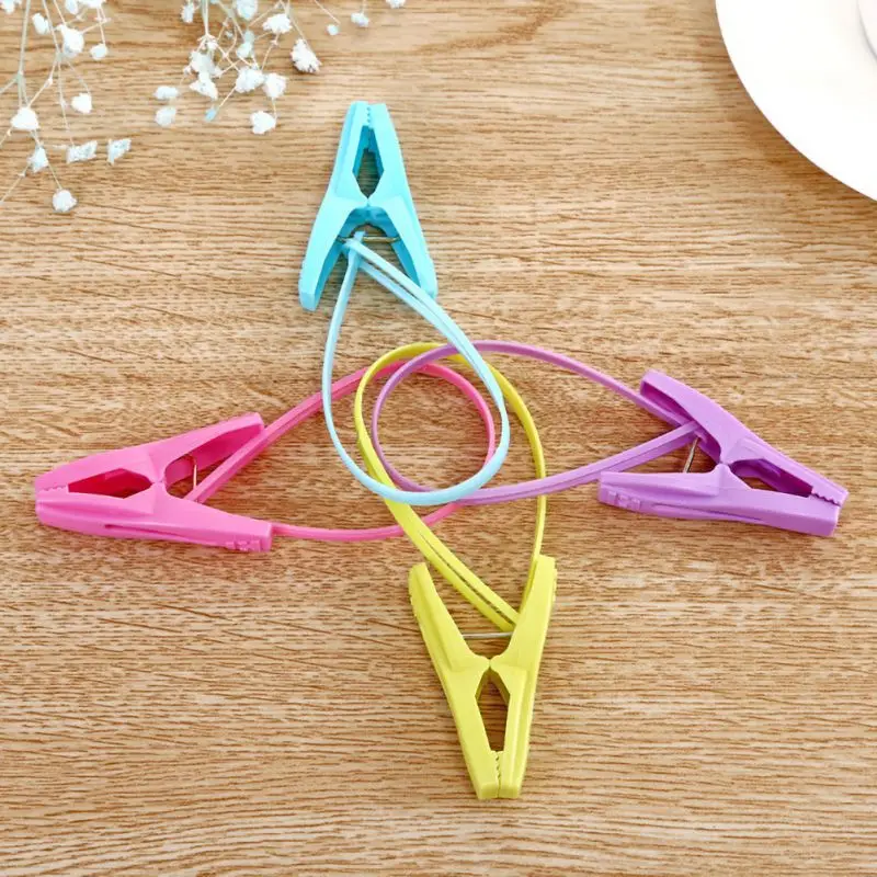 12 Pcs/lot Clothes Peg Plastic Clip Pins, Multicolor Rope Clip Hanging Clothesline Sock Windproof Hanger