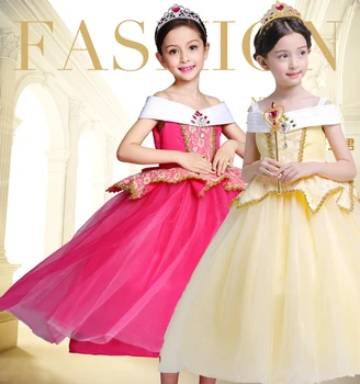 

Fancy Sleeping Beauty Princess Dress Up Children Dresses Summer Snow White Cosplay Costumes Birthday Gift Kids Christmas Dress