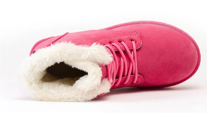 2021 Women Winter Snow Boots Warm Flat Plus Size Platform Lace Up Ladies Women's Shoes New Flock Fur Suede Ankle Boots Female