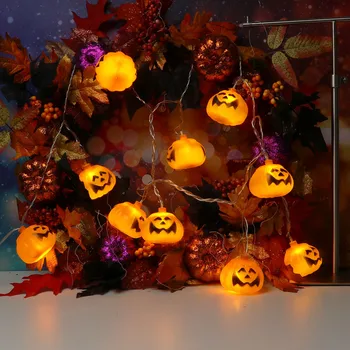 

Halloween Party Ghost Festival Pumpkin LED Battery Lantern String Elf Grimace Led Light Decoration guirlande lumineuse led