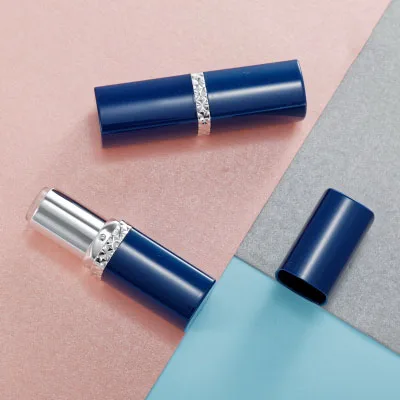 blue silver circle 10 Вт, 30 Вт, 50 шт. цвета: черный, красный, Розовый Ключ Корона квадратная Золотая редис пустой тюбик губной помады 12,1 мм бальзам для губ контейнер для косметики многоразовая оболочки - Цвет: blue silver circle