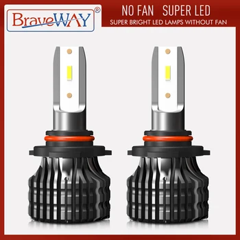 

BraveWay Fanless H4 Led Headlight 6500K Lamps H7 Led Bulb Car Fog Lamp Small Size H1 H3 Led Lamp H8 H11 HB3 BH4 9005 9006 Lights