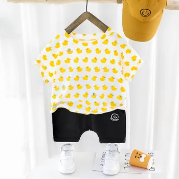 

Summer Baby Boy Outfit Toddler Kids Short Sleeve Printed T-shirt+Shorts 2pcs Baby Tracksuit Cute Newborn Cotton Casual Boys Sets
