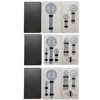 

3/5/6Pcs/set 180/360 Degree Goniometer Finger Spinal Joint Motion Ruler Architectural Design Ruler with Leather Cover