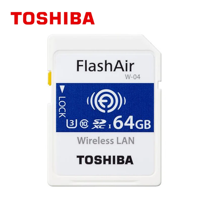  TOSHIBA W-04 Memory Card Wireless LAN 64GB 32GB 16GB WI-FI SD Card U3 UHS Speed Class 3 FlashAir Wi