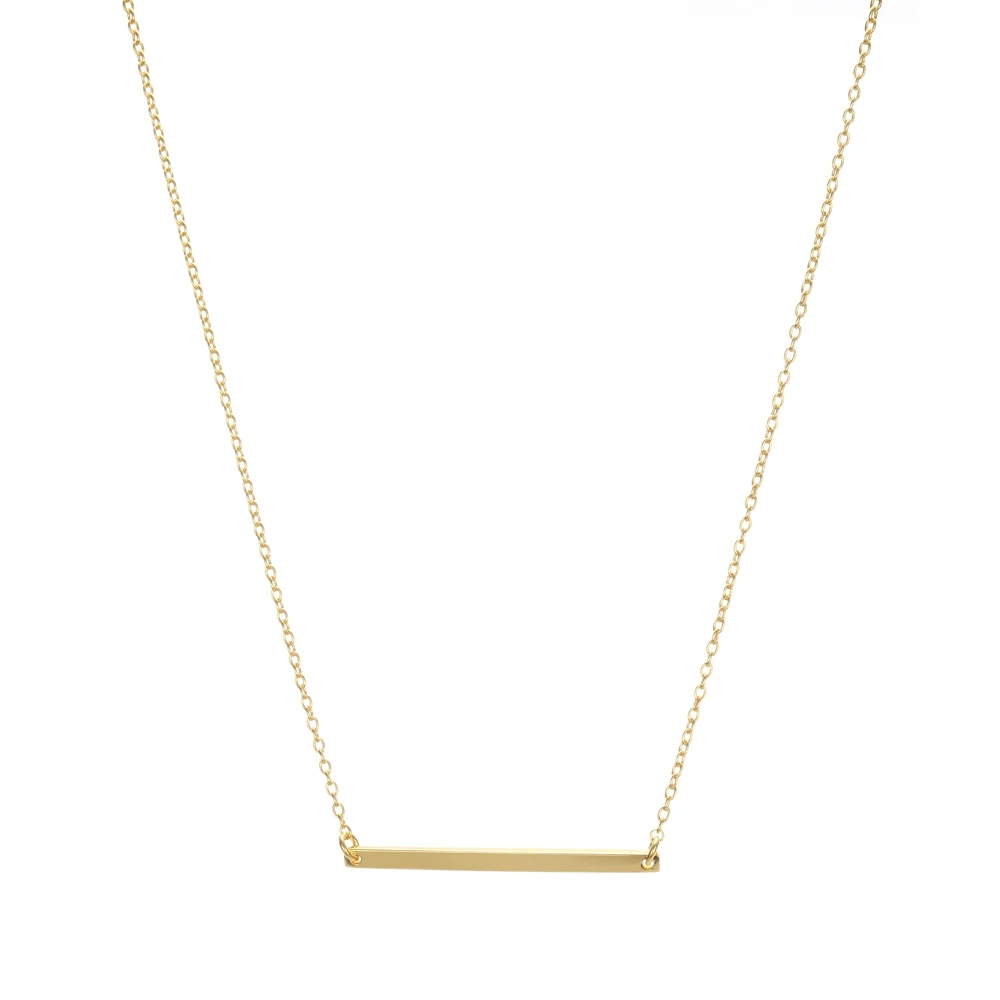 Laramoi, 925 пробы, серебряное, золотое покрытие, два тона, простая подвеска в форме бара, Простой корейский стиль, дизайнерское ожерелье для женщин и девушек - Цвет камня: Gold