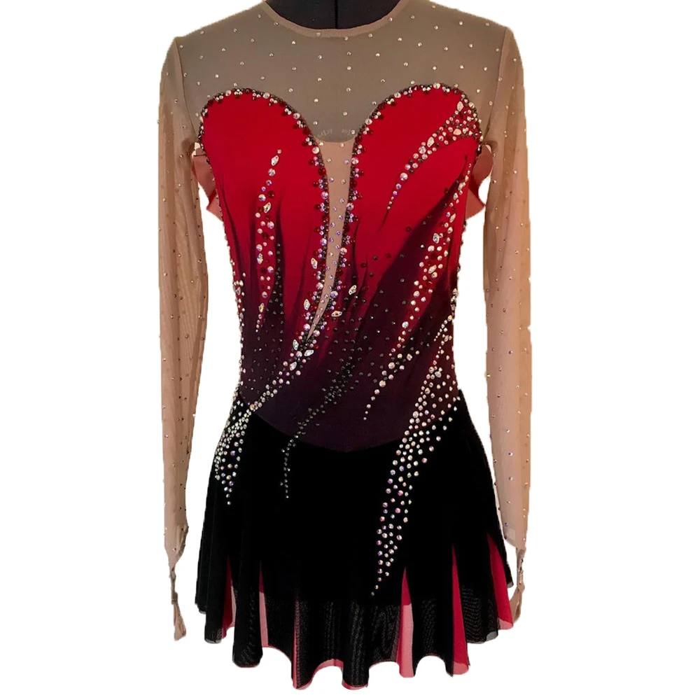 

LIUHUO Figure Skating Dress for Girls High Quality Rhyinestone Performance Wear Competition Rhythmic Leotards Latin Dress