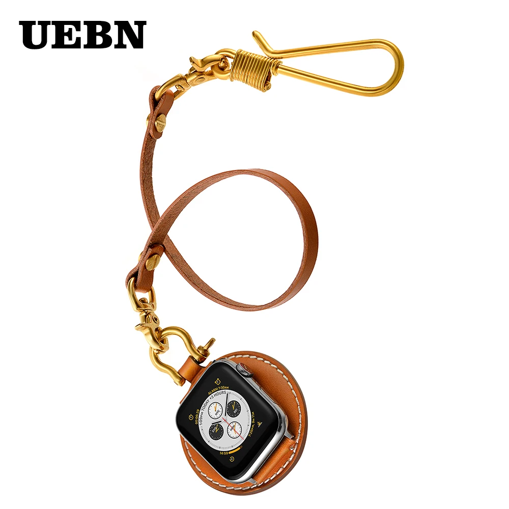 UEBN кожаный карманный ремешок для часов Apple watch Series 5 4 3 2 Аксессуары для браслетов ремешок для iWatch 40 мм 44 мм 42 мм 38 мм полосы