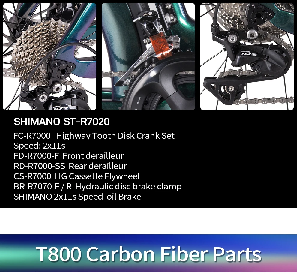 Шоссейный углеродный руль велосипеда 700C* 25C шин дисковые тормоза из углеродного волокна, половинчатая оправа светильник 11-скоростных, которые могут изменить свой полный гоночный велосипед