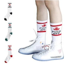 Женские осенне-зимние хлопковые носки с рисунком канадского кленового листа Harajuku модные уличные забавные счастливые тренды носки для скейтборда