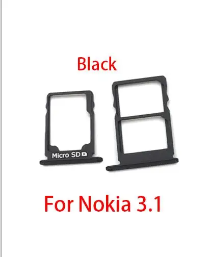 Держатель лотка для sim-карты для Nokia 5 5,1/для Nokia 3 3,1 Запасная часть - Цвет: For Nokia 3.1 Black