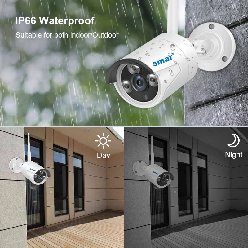 Smar Outdoor Security Camera Wifi Wireless System CCTV 2MP IR Night Vision IP Camera H.265+ 1080P NVR Video Surveillance Kit