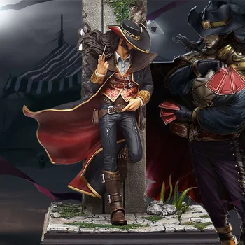 

30cm Hot game Twisted Fate Master Action Anime Figure Handsome Lean on the pillar children toys boys figure collect gift