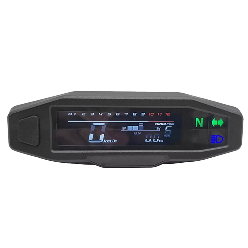 Portable Motorcycle Lcd Speedometer Color Screen Digital Odometer 199km/h 1200rpm Meter With