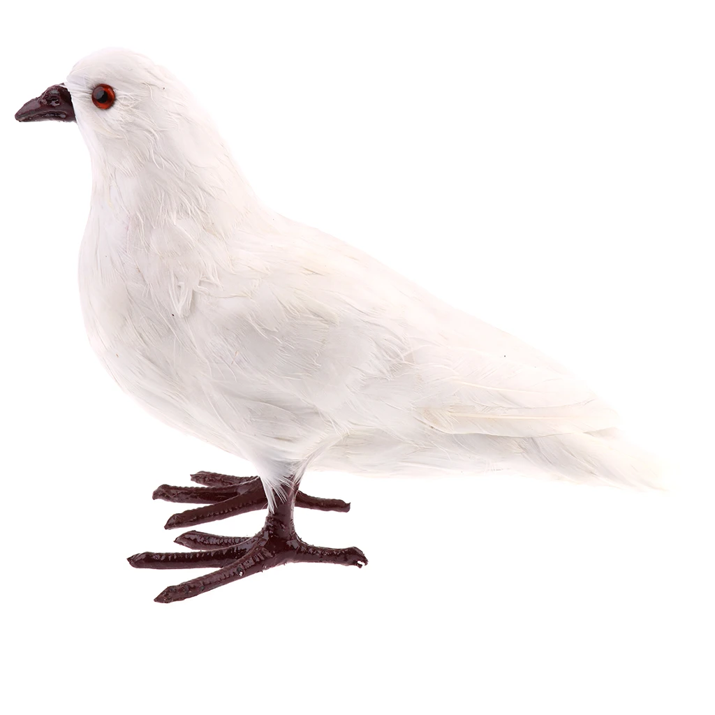 Realistic Polyethylene Furs Standing Pigeon Animal Model Figurine Home Decoration